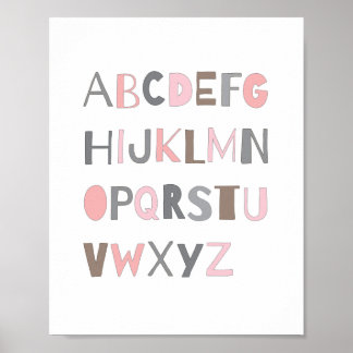 Poster Infirmière ABC couleur Alphabet Décor Art | Fille