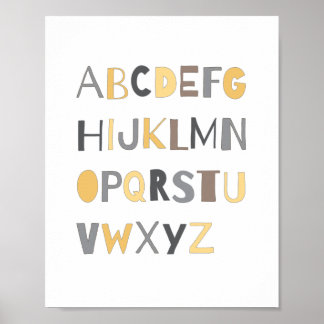 Poster Infirmière ABC couleur Alphabet Décor Art | Garçon