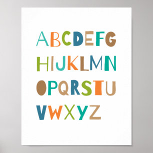 Poster Infirmière ABC couleur Alphabet Décor Art Garçon