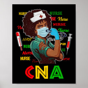 Poster Infirmière afro-américaine Noire Histoire Mois Fie