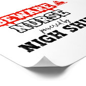 Poster Infirmière Alimentée Par Nuit Shift | Infirmière e (Coin)