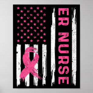 Poster infirmière américaine Drapeau infirmière cancer du