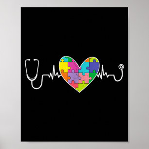 Poster Infirmière au stéthoscope blouse de soins sensibil
