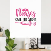 Poster Infirmière-Cadeau Appelez Les Tirs (Bureau à domicile)