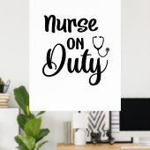 Poster Infirmière Cadeau Infirmière en service (Bureau à domicile)