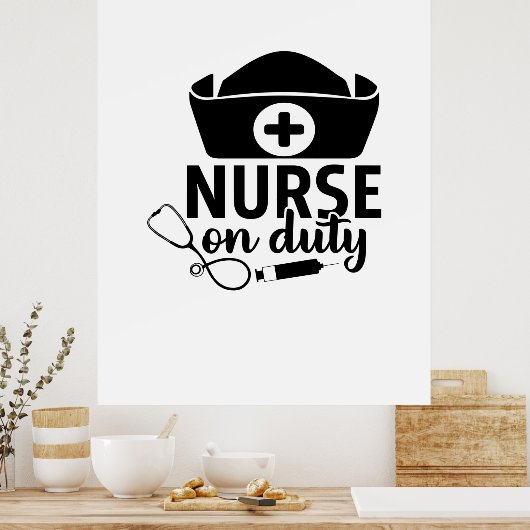 Poster Infirmière Cadeau Infirmière en service (Cuisine)