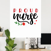 Poster Infirmière Cadeau Infirmière Fière (Bureau à domicile)