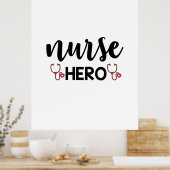 Poster Infirmière Cadeau Infirmière Héros (Cuisine)