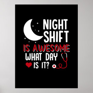 Poster Infirmière Cadeau L'équipe de nuit est formidabl