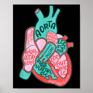 Poster Infirmière cardiaque Cvicu Anatomie du cœur humain