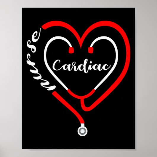 Poster Infirmière cardiaque Saint-Valentin Stéthoscope Cœ (Devant)