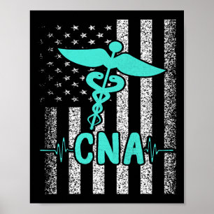 Poster Infirmière certifiée Cna Istant American Flag V