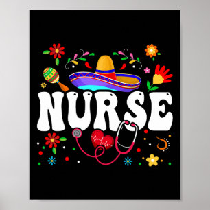 Poster Infirmière Cinco De Mayo Mexicaine