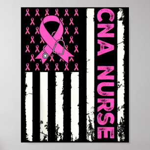 Poster Infirmière CNA Drapeau Américain Sensibilisation a