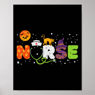 Poster Infirmière Costume Halloween Stethoscope Pump puls
