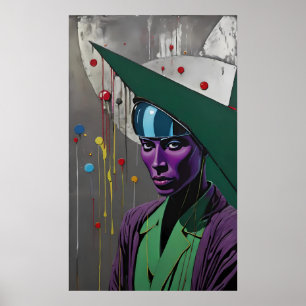 Poster Infirmière de guerre surplombant les morts et les 