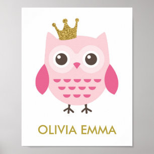 Poster Infirmière de hibou pour une fille
