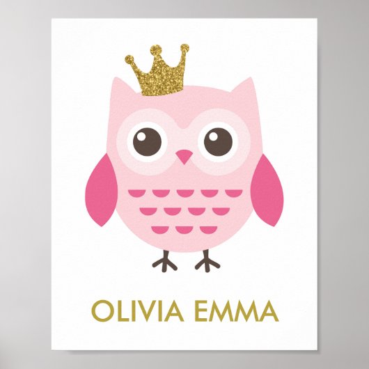 Poster Infirmière de hibou pour une fille (Devant)