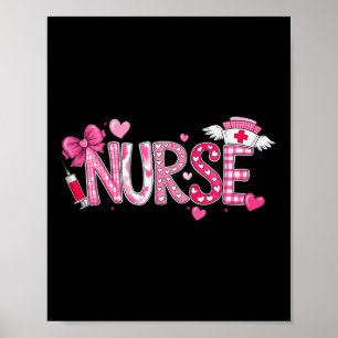 Poster Infirmière de la Saint-Valentin Graphique Motifs r