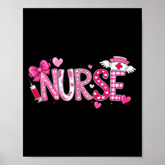 Poster Infirmière de la Saint-Valentin Graphique Nk Motif (Devant)