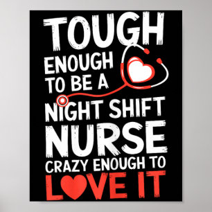 Poster Infirmière de nuit drôle Rn Rt Us Infirmière