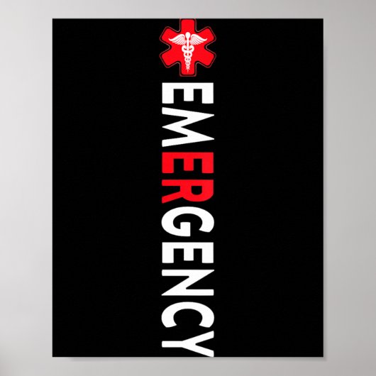 Poster Infirmière des services des urgences des urgences (Devant)