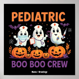 Poster Infirmière d'Halloween Équipe de Bobo Pédiatrique