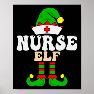 Poster Infirmière Elf Xmas Famille Correspondante Groupe