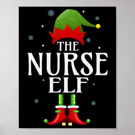 Poster Infirmière Elf Xmas Funny Famille Correspondant No (Devant)