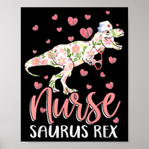Poster Infirmière en chirurgie drôle de dinosaure vie act