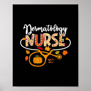 Poster Infirmière en dermatologie Stéthoscope d'automne C