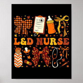 Poster Infirmière en salle d'accouchement Automne Coquett
