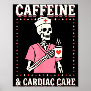 Poster Infirmière en soins cardiaques Saint-Valentin Sque