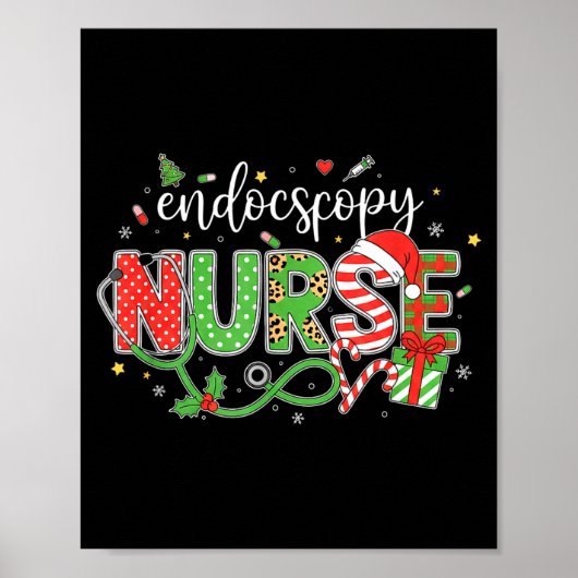 Poster Infirmière endoscopie Noël Vacances Équipe (Devant)