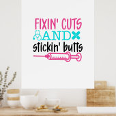 Poster Infirmière Fixation Cadeau' Coupes Boutons' (Cuisine)