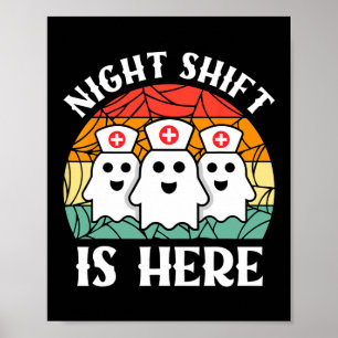 Poster Infirmière Halloween Hommes Femmes Night Shift Cre