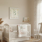 Poster Infirmière initiale de l'alphabet floral personnal