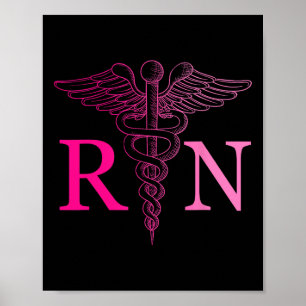 Poster Infirmière inscrite Appréciation Pink Rn Cravate d