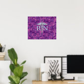 Poster Infirmière inscrite RN Caduceus sur Camouflage ros (Bureau à domicile)