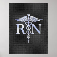 Infirmière inscrite RN Silver Caduceus Snakes