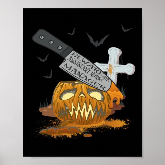 Poster Infirmière Istant Manager Funny Halloween Party (Devant)