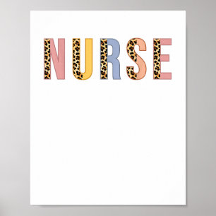 Poster Infirmière Leopard Cheetah Imprimer Rn Jour d'Appr