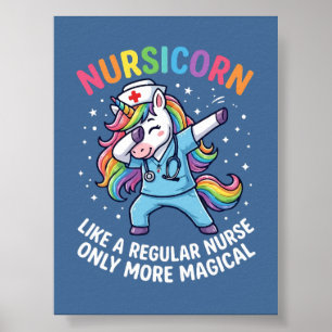Poster Infirmière Licorne Énergie Lumineuse et Magique 