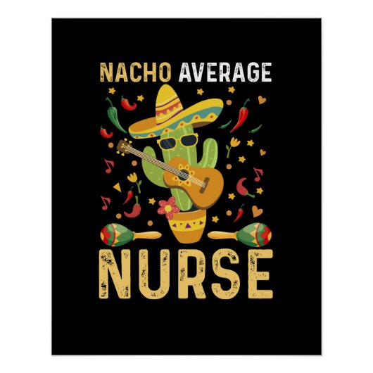 Poster Infirmière Nacho moyenne Cinco De Mayo Nursing mex (Devant)