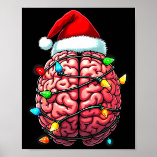 Poster Infirmière neuro Noël Chapeau de Père Noël Neurolo