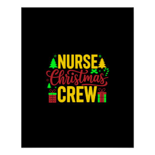 Poster Infirmière Noël Crew Art numérique Design