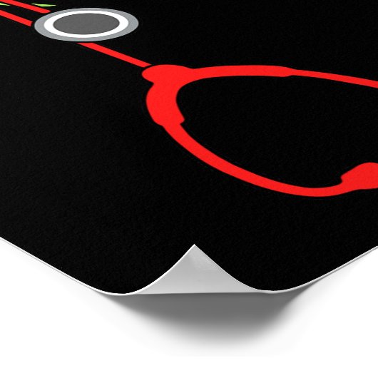 Poster infirmière noël stéthoscope infirmières xmas pyjam (Coin)