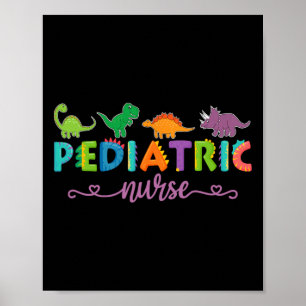 Poster Infirmière pédiatrique Picu dinosaures infirmière