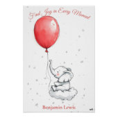 Poster Infirmière personnalisée - Elephant sur un nuage (Devant)