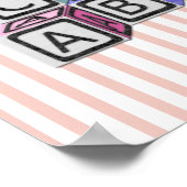 Poster Infirmière personnalisée Plaid Bleu - Lapin (Coin)